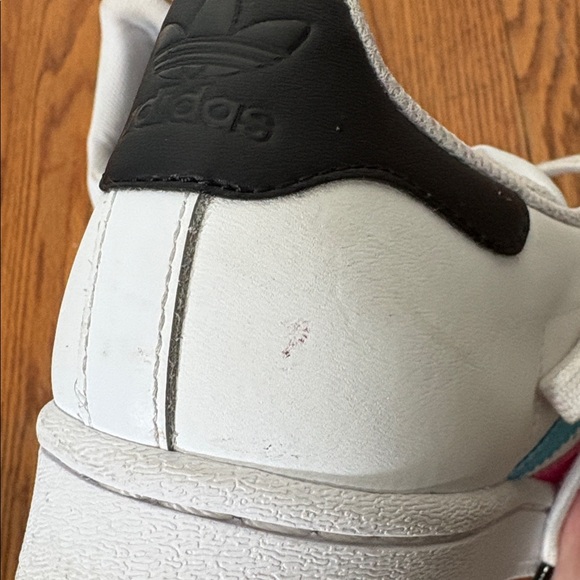 Adidas Superstar "J" Colorful Stripes Cloud White Sneaker Men's size 5 Women 6.5 - Picture 16 of 16